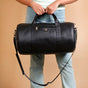 Embossed Sleek Black Duffle Bag