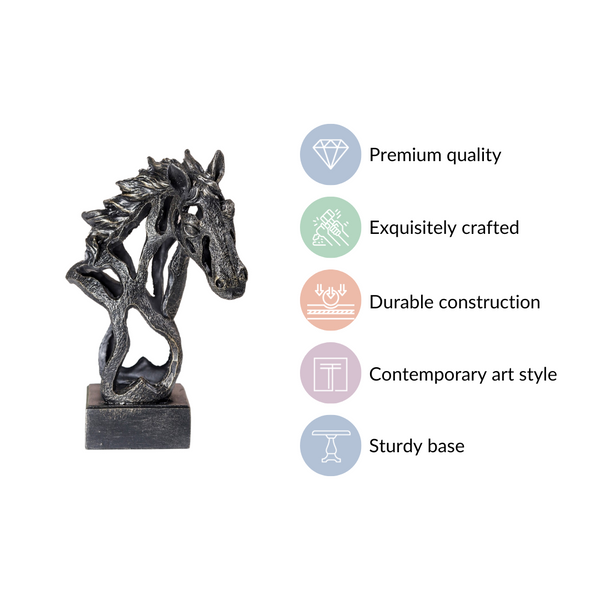 Black Horse Decorative Showpiece