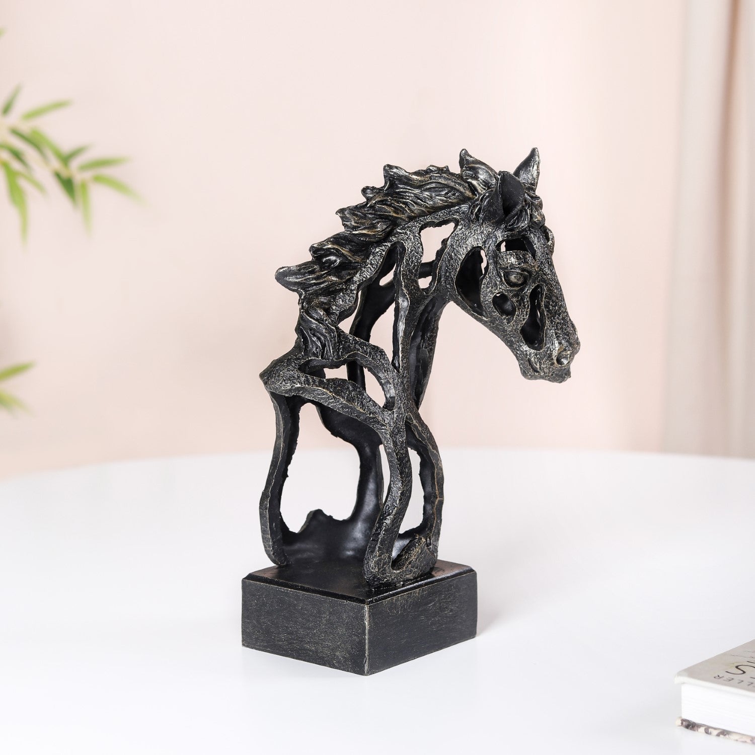 Black Horse Decorative Showpiece - Unique Showpiece Online | Nestasia