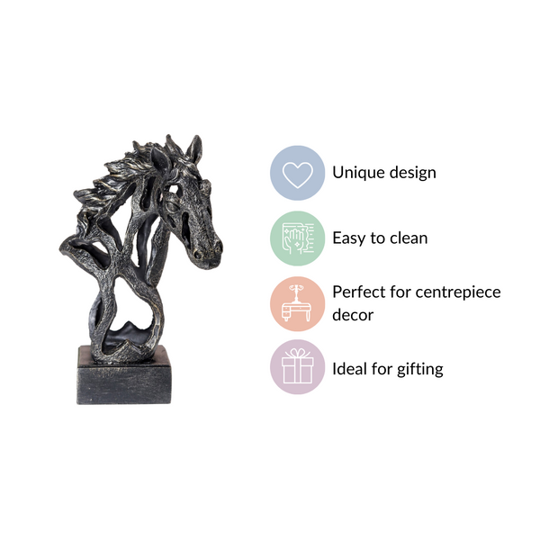 Black Horse Decorative Showpiece