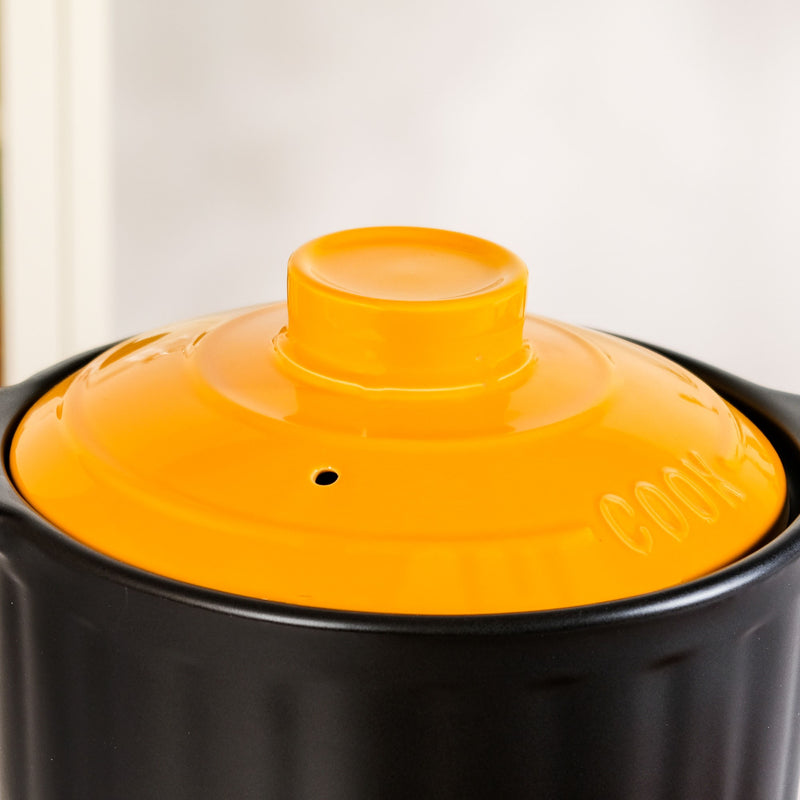 Black Cookpot With Yellow Dome Lid 5500ml