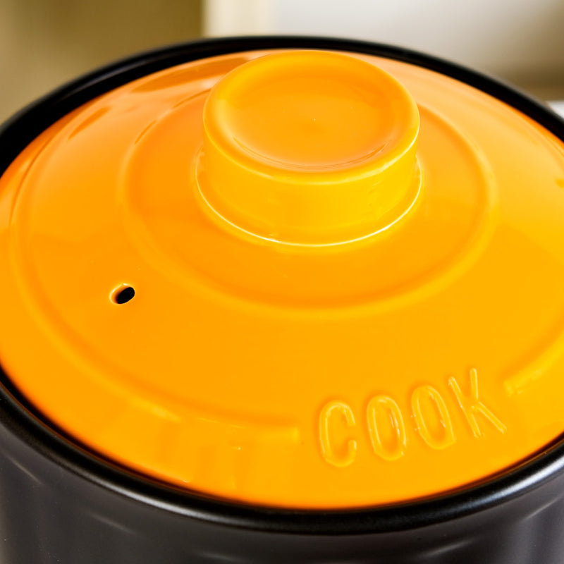 Black Cookpot With Yellow Dome Lid 5500ml