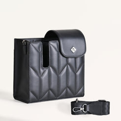 Black Crossbody Bag For Bottles