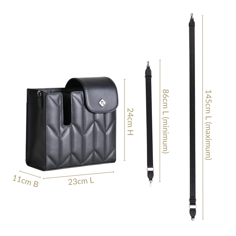 Black Crossbody Bag For Bottles And Travel Mugs