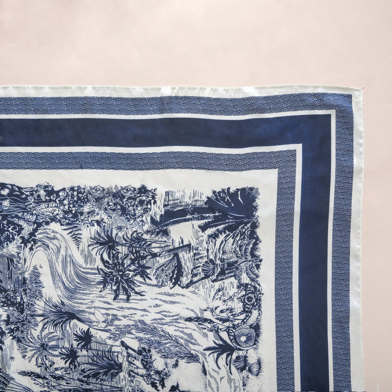 Black & White Scenery Fashion Silk Scarf