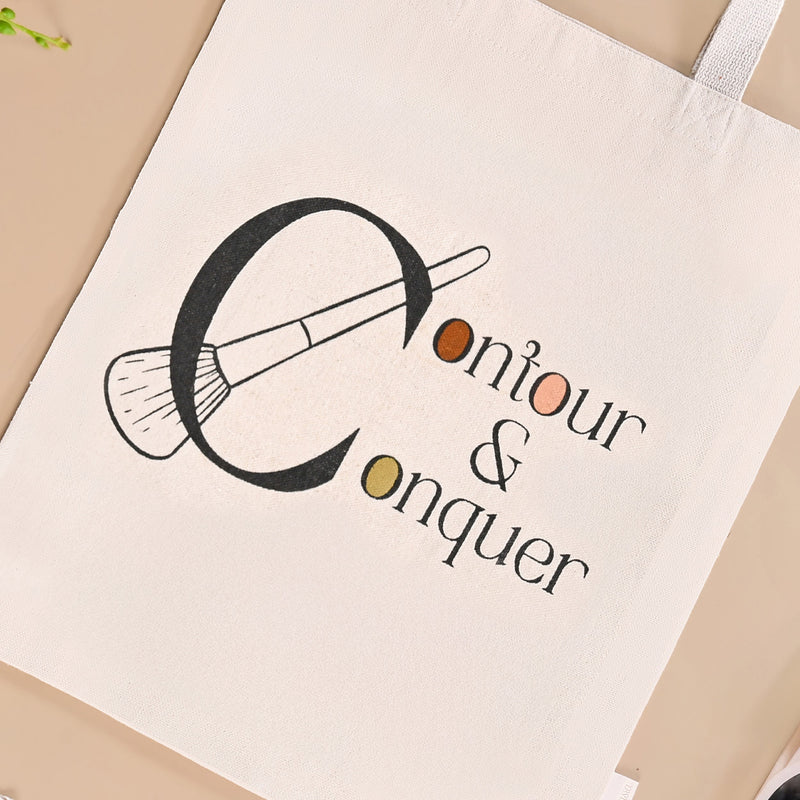 Blend And Contour Canvas Tote Bag For Women Set Of 2