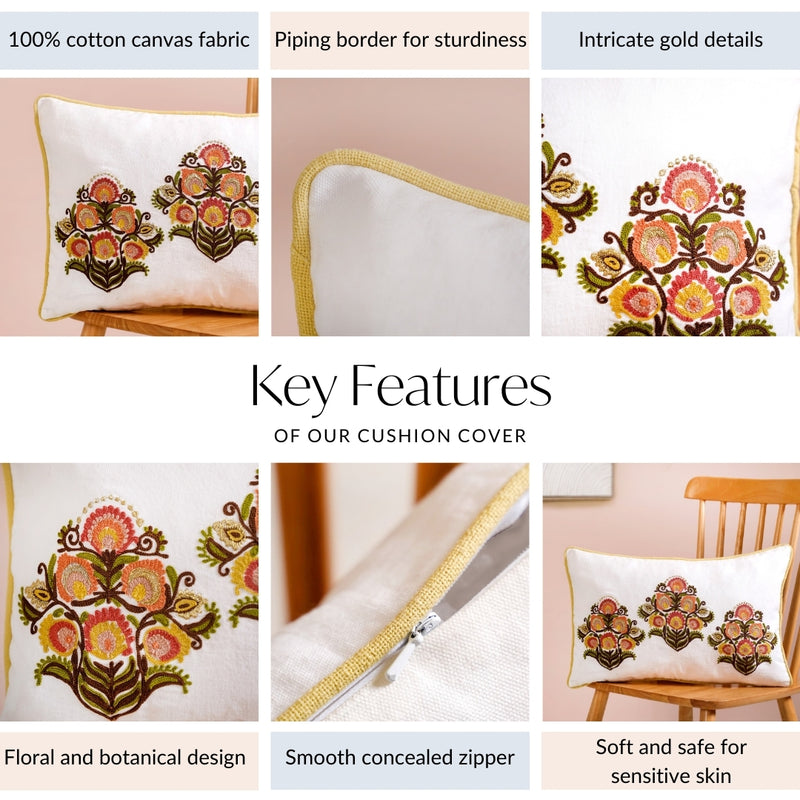 Bloom Bouquet Cotton Canvas Cushion Cover