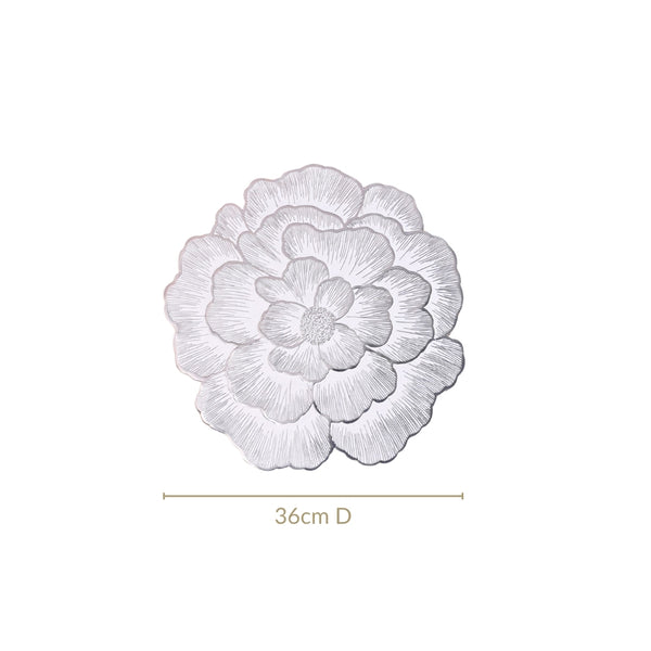 Silver And White Blooming Base Placemats Set Of 6