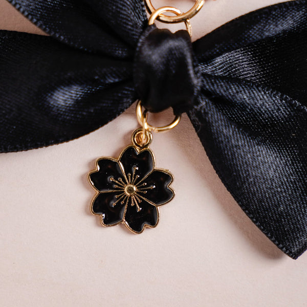 Blooming Bow Keychain With Pearl Dangler