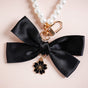 Blooming Bow Keychain With Pearl Dangler