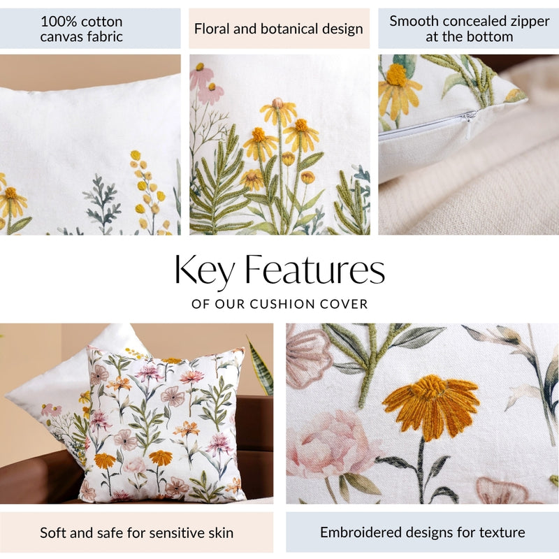 Blooming Charade Cotton Cushion Cover Set Of 2 40x40cm