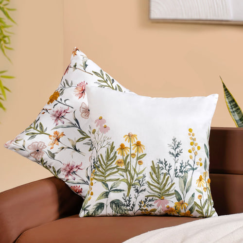 Blooming Charade Cotton Cushion Cover Set Of 2 40x40cm