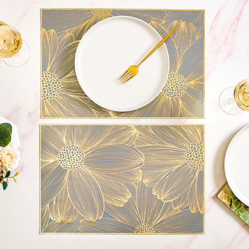 Blooming Flower Rectangle Table Mat Set Of 6