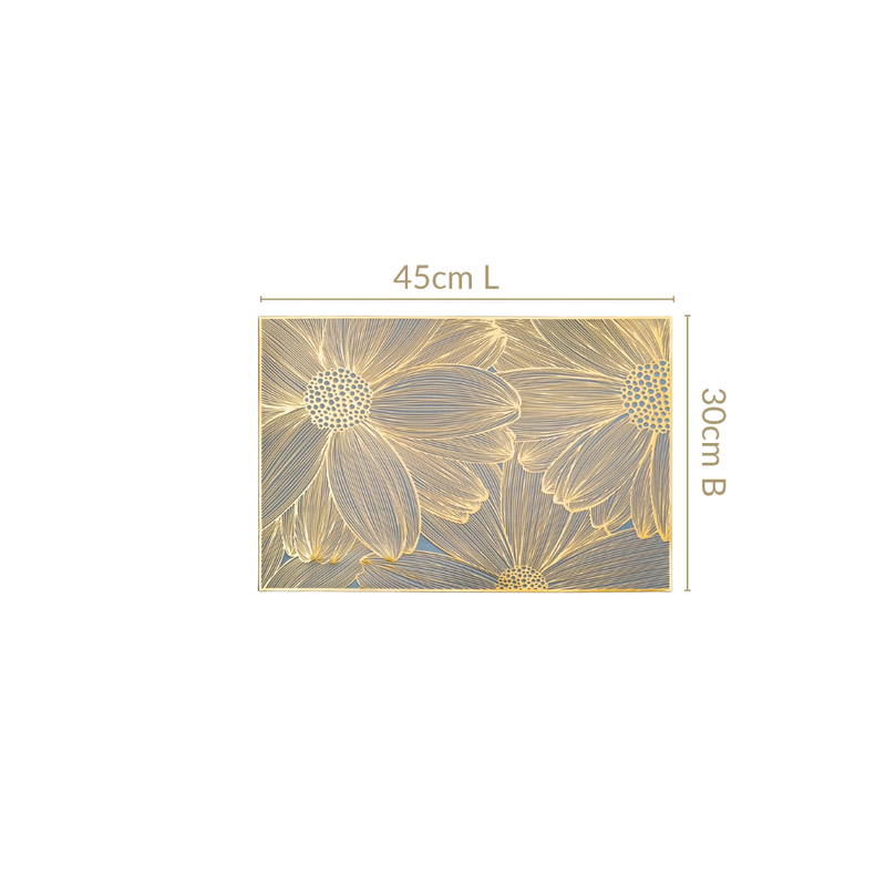 Blooming Flower Rectangle Table Mat Set Of 6