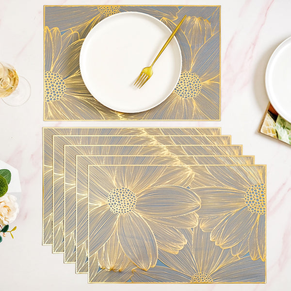 Blooming Flower Rectangle Table Mat Set Of 6