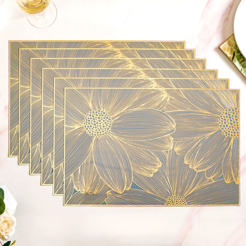 Blooming Flower Rectangle Table Mat Set Of 6