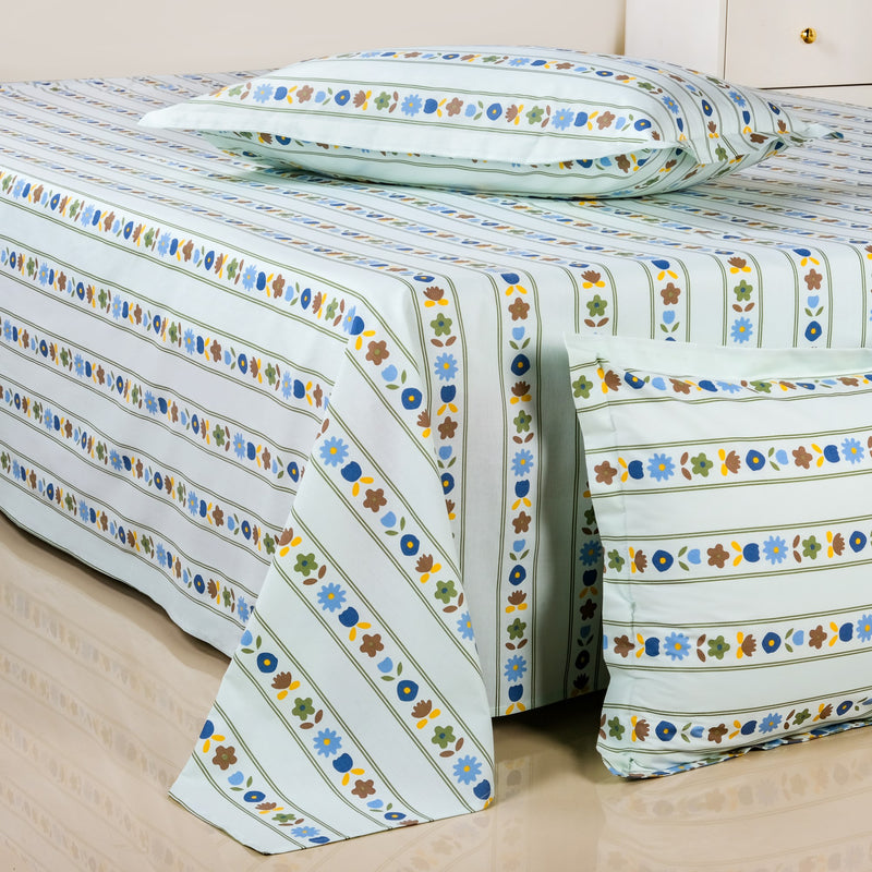 Blooming Garden Pure Cotton King Size Bedding Set 275x275cm