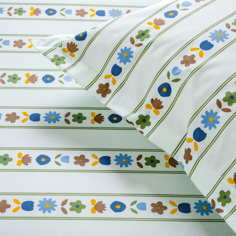 Blooming Garden Pure Cotton Queen Size Bedding Set 254x229cm