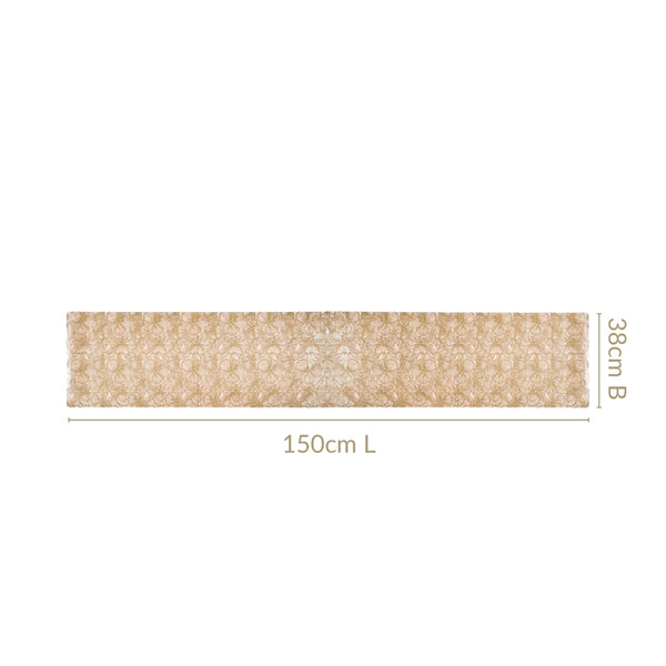 Floral Line Art Runner Gold 150x38cm
