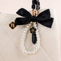 Blooming Bow Keychain With Pearl Dangler