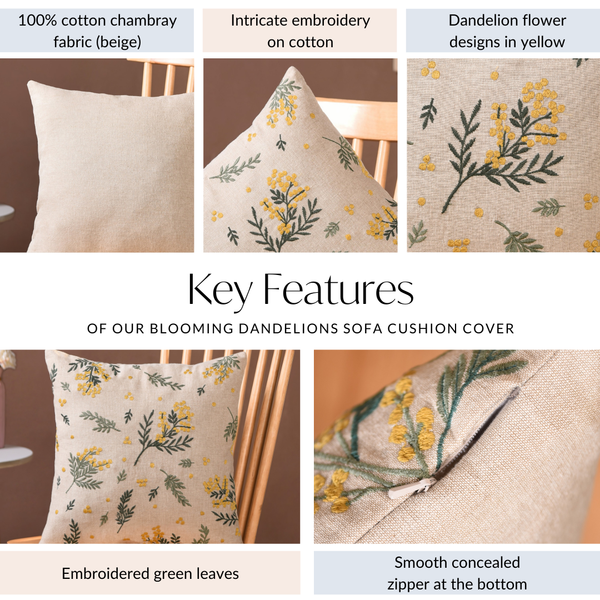 Blooming Dandelions Sofa Cushion Cover 40x40cm