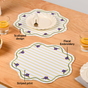 Bloom Lines Cotton Embroidered Table Mat Set Of 6