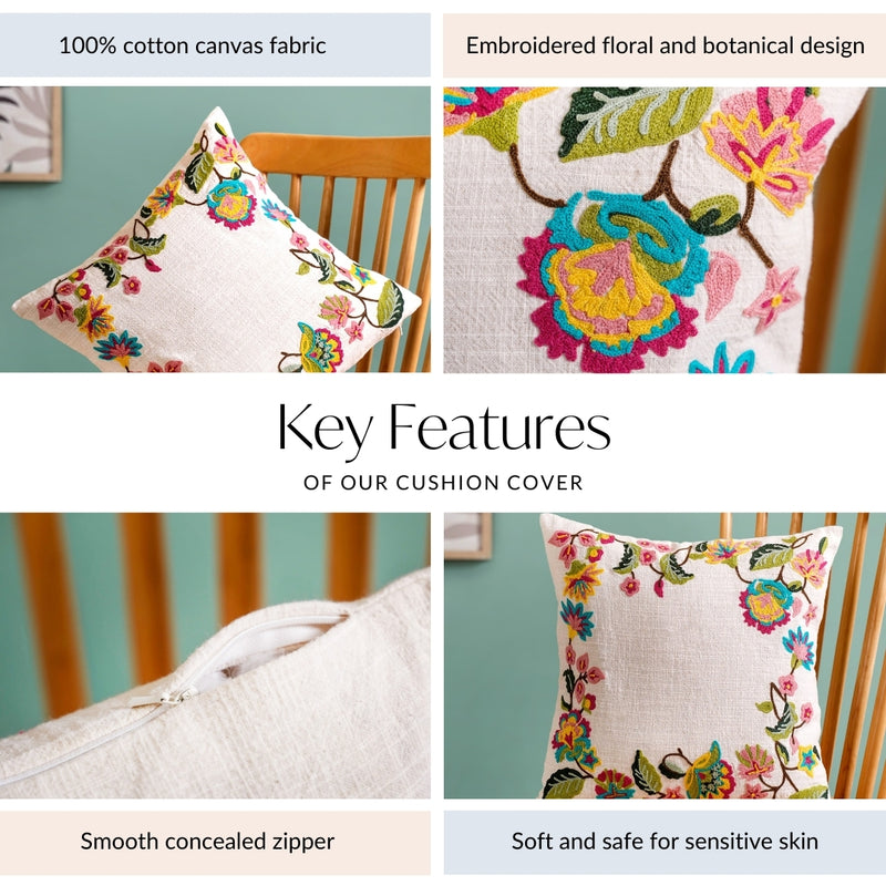 Bloomscape Cotton Canvas Cushion Cover