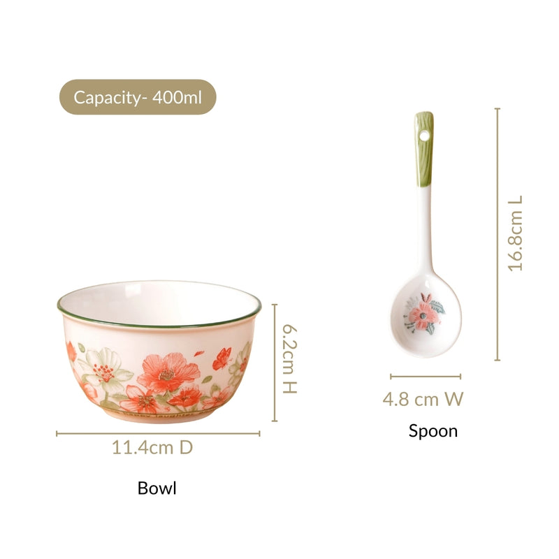 Blossom Charm Set Of 4 Bowls And Spoons 400ml