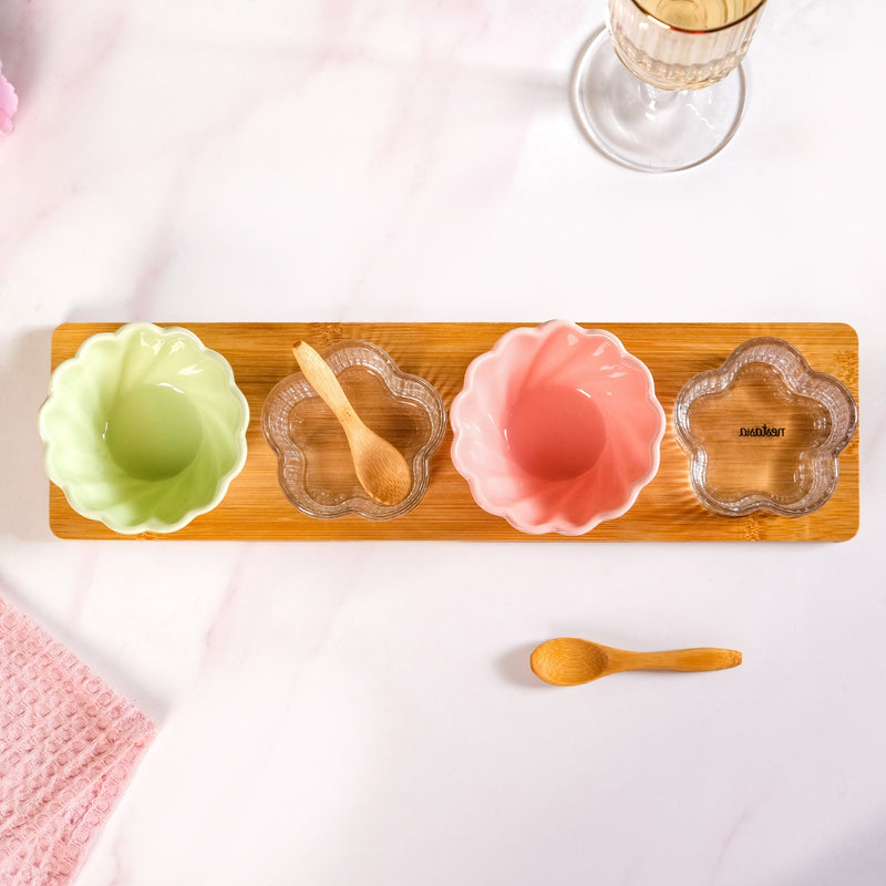 Blossom Bowls Serving Platter With Spoon Set Of 7