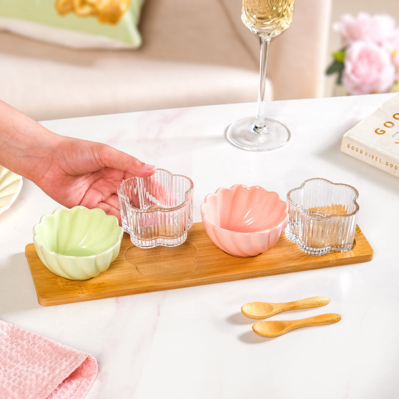 Blossom Bowls Serving Platter With Spoon Set Of 7
