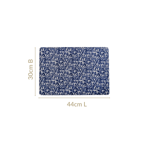 Blue And White Intrecciato Weave Rectangular Table Mat Set Of 6