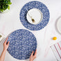 Blue And White Intrecciato Weave Round Table Mat Set Of 6