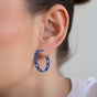 Blue Chain Link Design Hoops