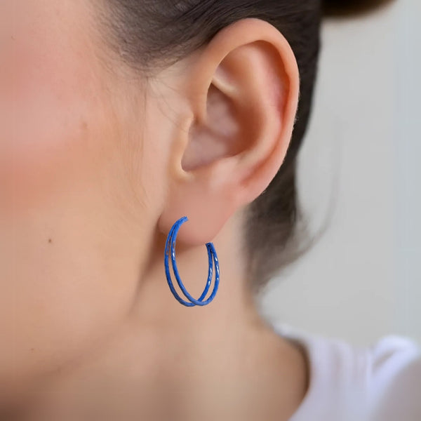 Blue Double Layered Hoop