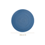 Blue Embossed Warli Design Round Table Mat Set Of 6