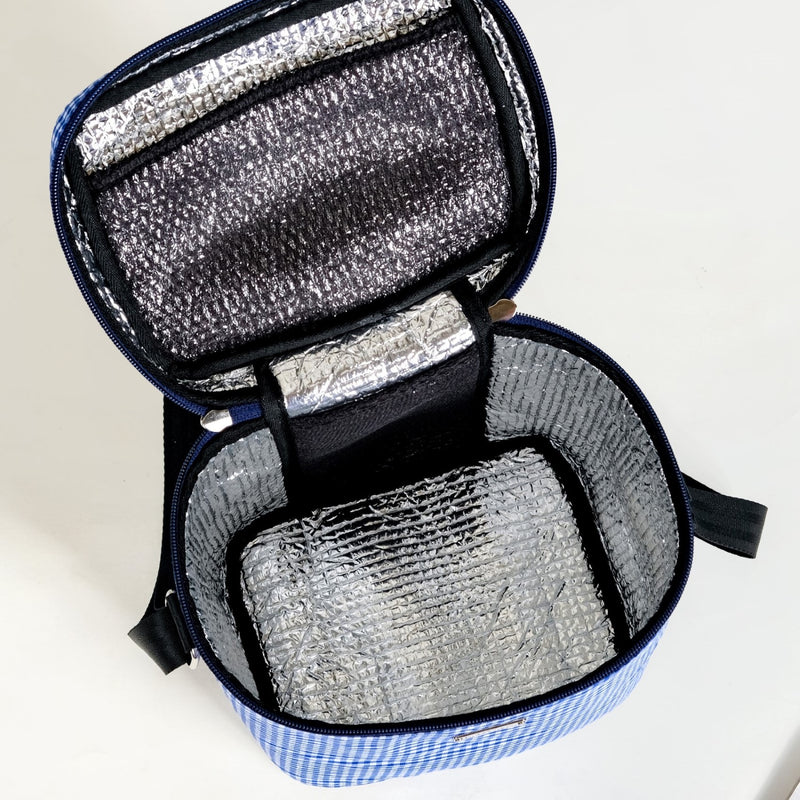 Blue Gingham Insulated Lunch Bag
