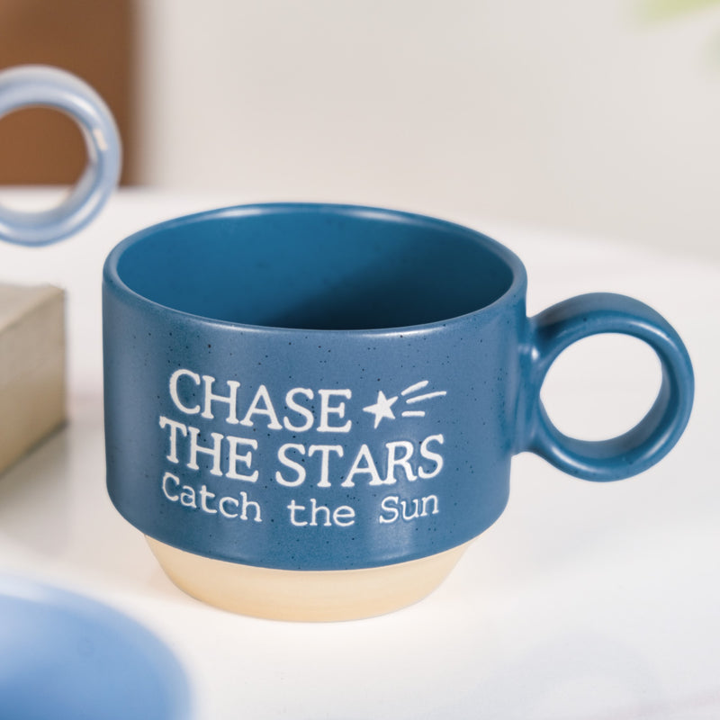 Blue Hue Morning Inspiration Stackable Cup Set Of 4 215ml