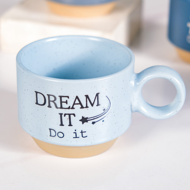 Blue Hue Morning Inspiration Stackable Cup Set Of 4 215ml