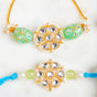Blue Kundan Style Rakhi Lumba Gift Set