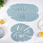 Blue Laser Cut Monstera Leaf Table Mat Set Of 6