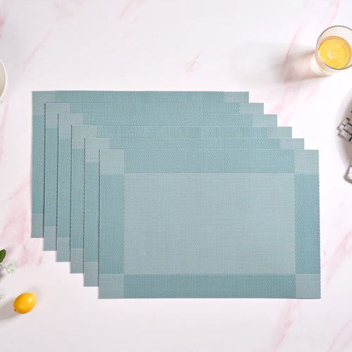 Blue Reversible Dining Table Mats Set Of 6