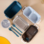 Stackable Insulated Lunch Box With Cutlery Blue 1050ml