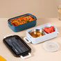 Stackable Insulated Lunch Box With Cutlery Blue 1050ml