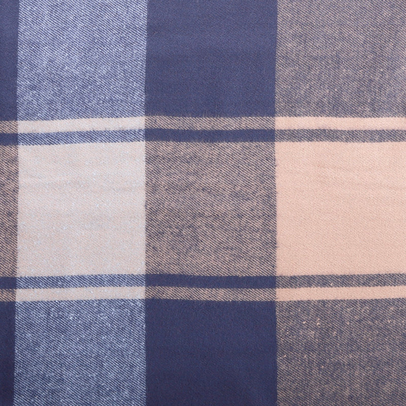 Blue Plaid Pattern Wool Scarf