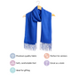 Blue Soft Woollen Scarf With Fringes