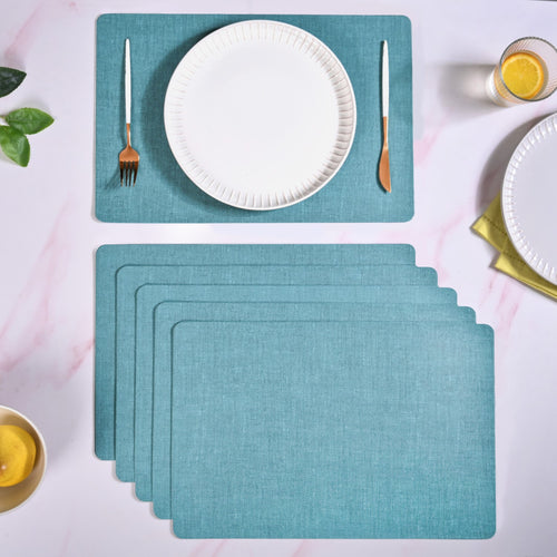 Blue Chenille Pattern Tablemat Set Of 6
