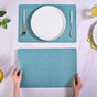 Blue Chenille Pattern Tablemat Set Of 6