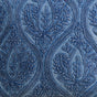 Blue Stonewash Paisley Embroidered Cotton Cushion Cover