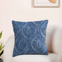 Blue Stonewash Paisley Embroidered Cotton Cushion Cover