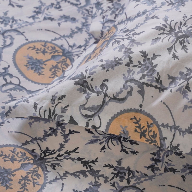 Bluebell Sun Queen Size Cotton Bedsheet And Pillow Cover Set Of 3